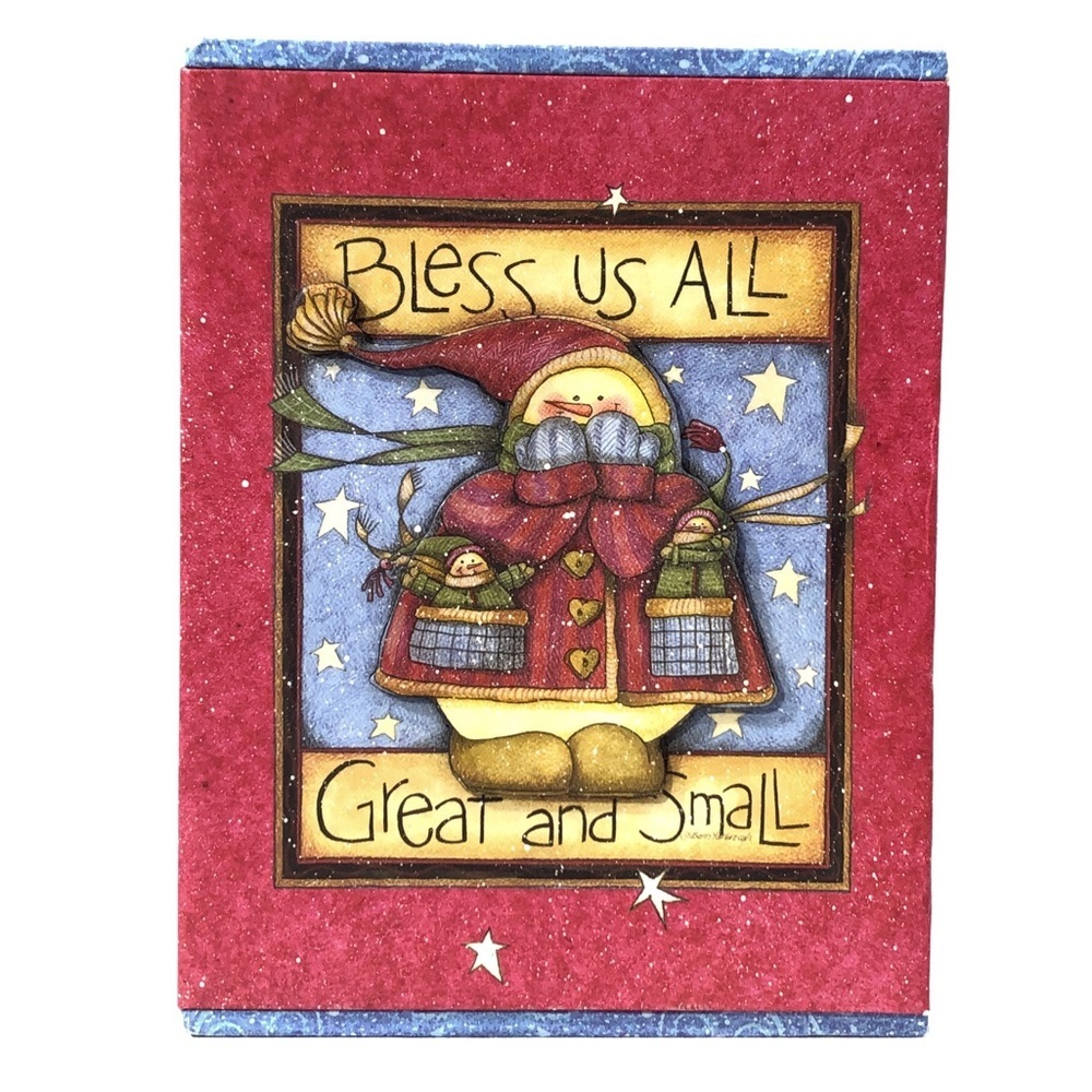 Creative Papers CR Gibson Snowman Bless Us All Great & Small Christmas Cards Vtg